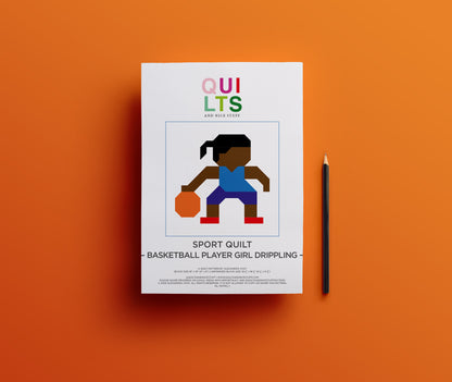 Basketball Player Girl Drippling – PDF Quilt Block Pattern