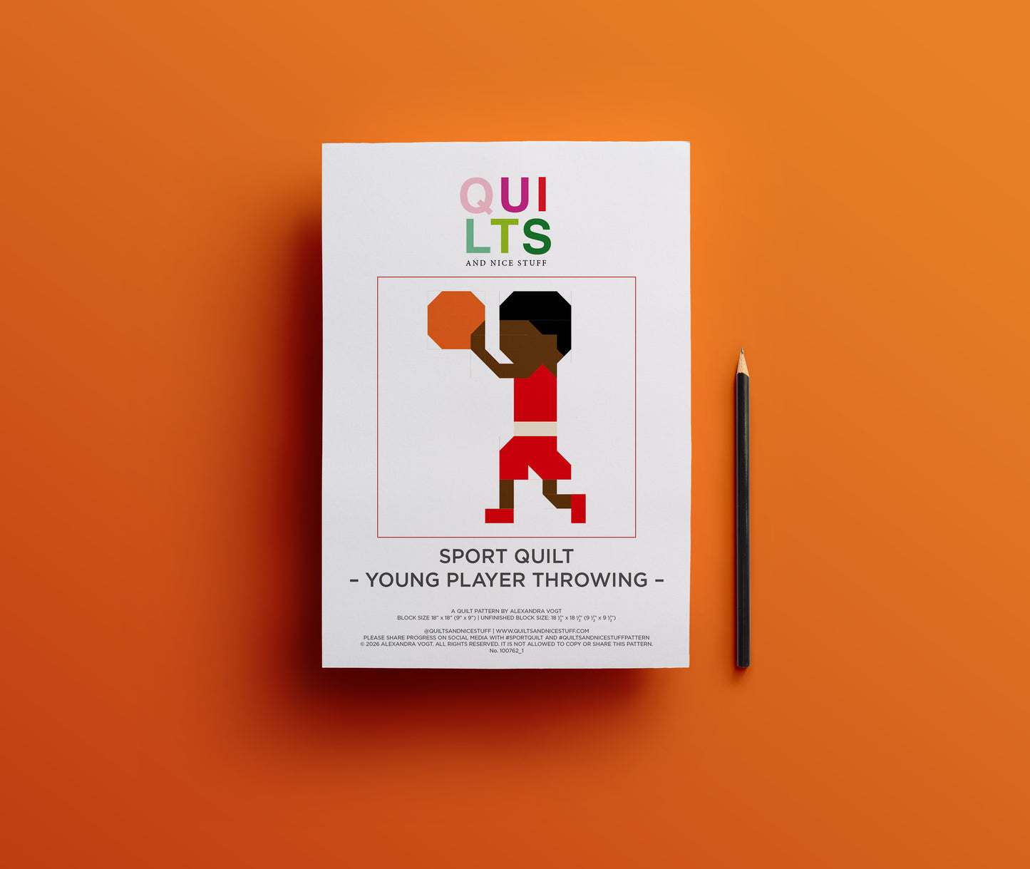 Basketball Young Player Throwing – PDF Quilt Block Pattern