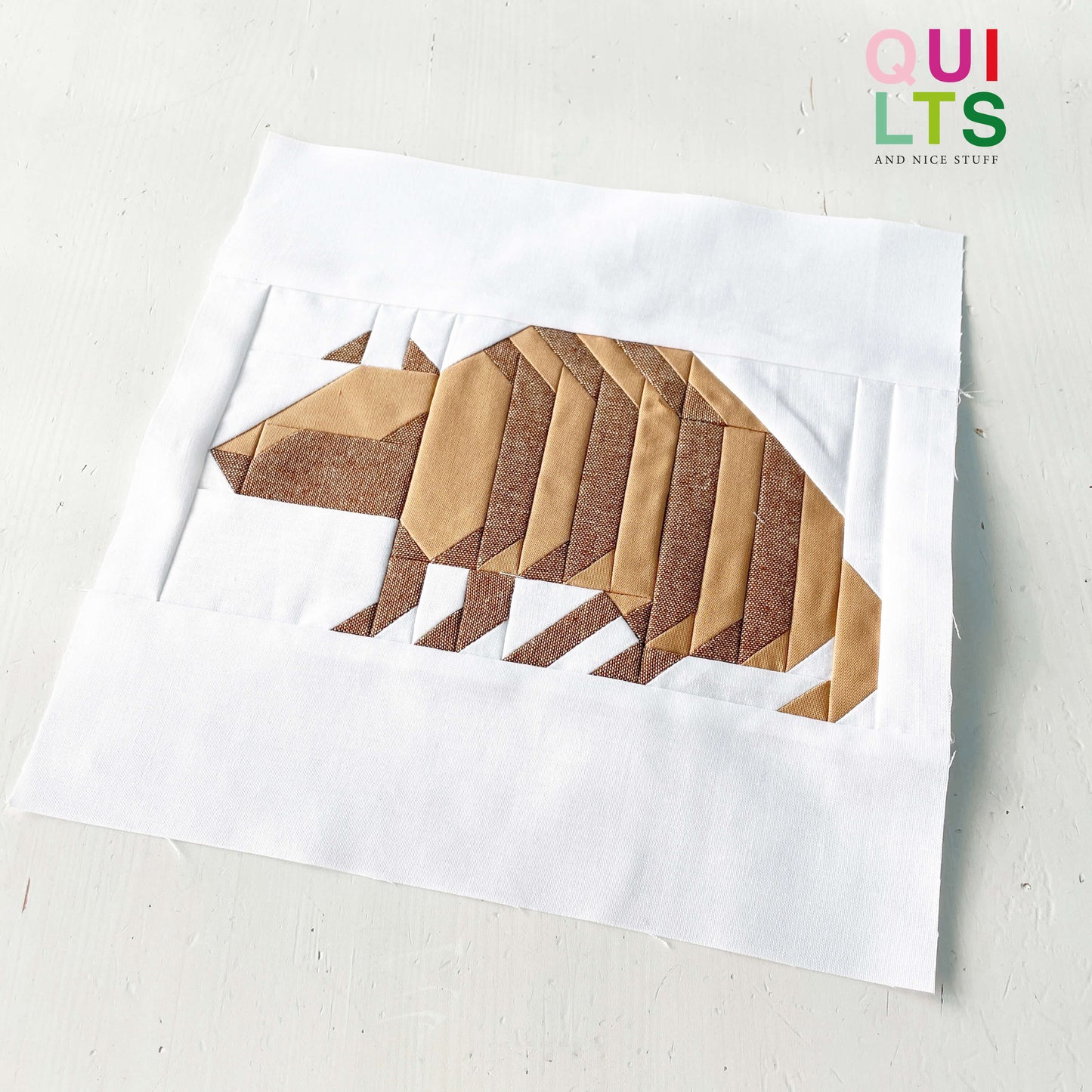 Gürteltier – PDF Quilt Block Anleitung