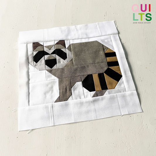 Waschbär – PDF Quilt Block Anleitung
