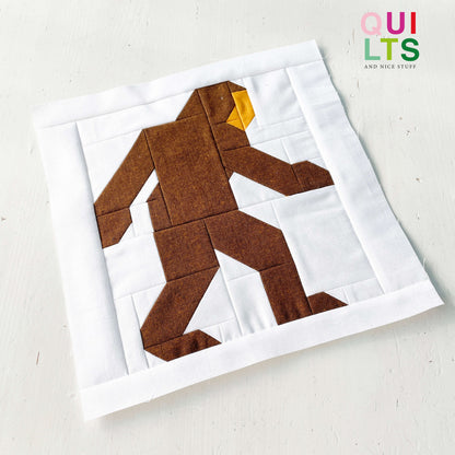 Sasquatch / Bigfoot – PDF Quilt Block Anleitung