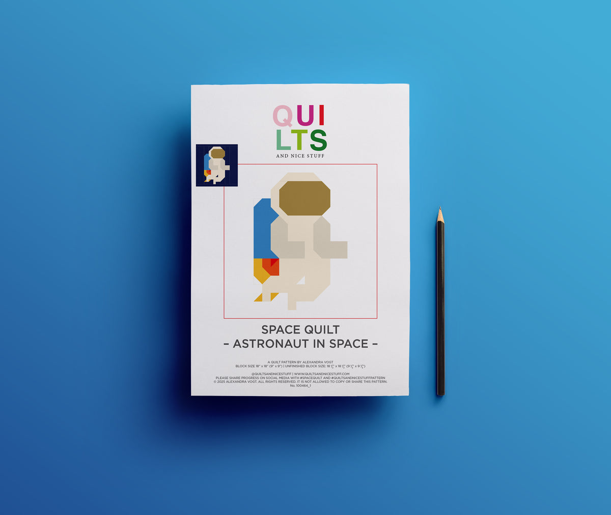 Astronaut in Space – PDF Quilt Block Pattern