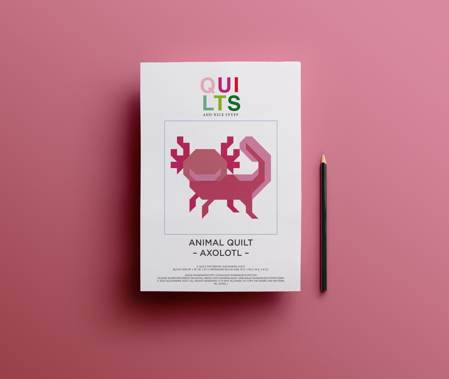 Axolotl – PDF Quilt Block Pattern