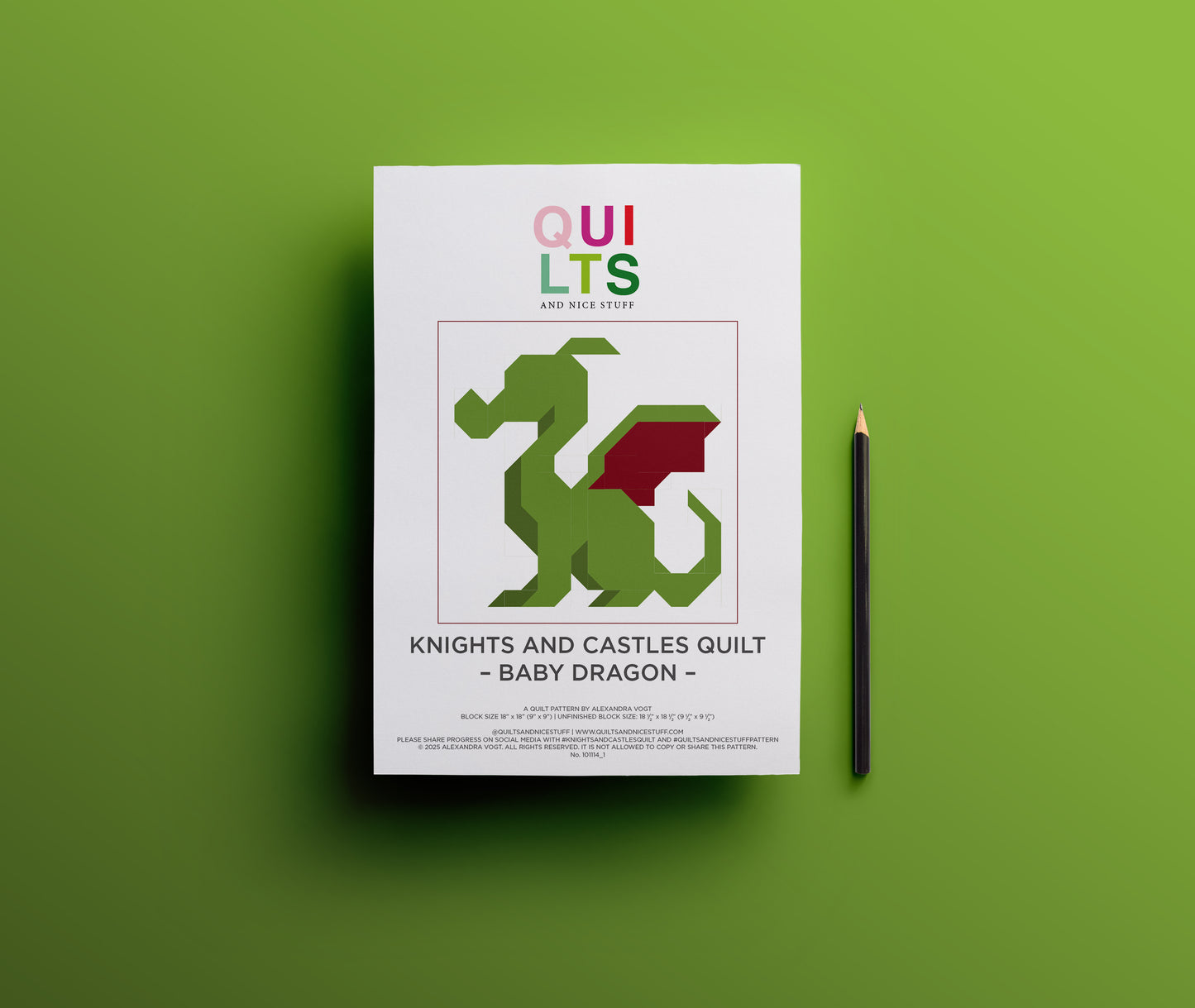 Baby Dragon – PDF Quilt Block Pattern