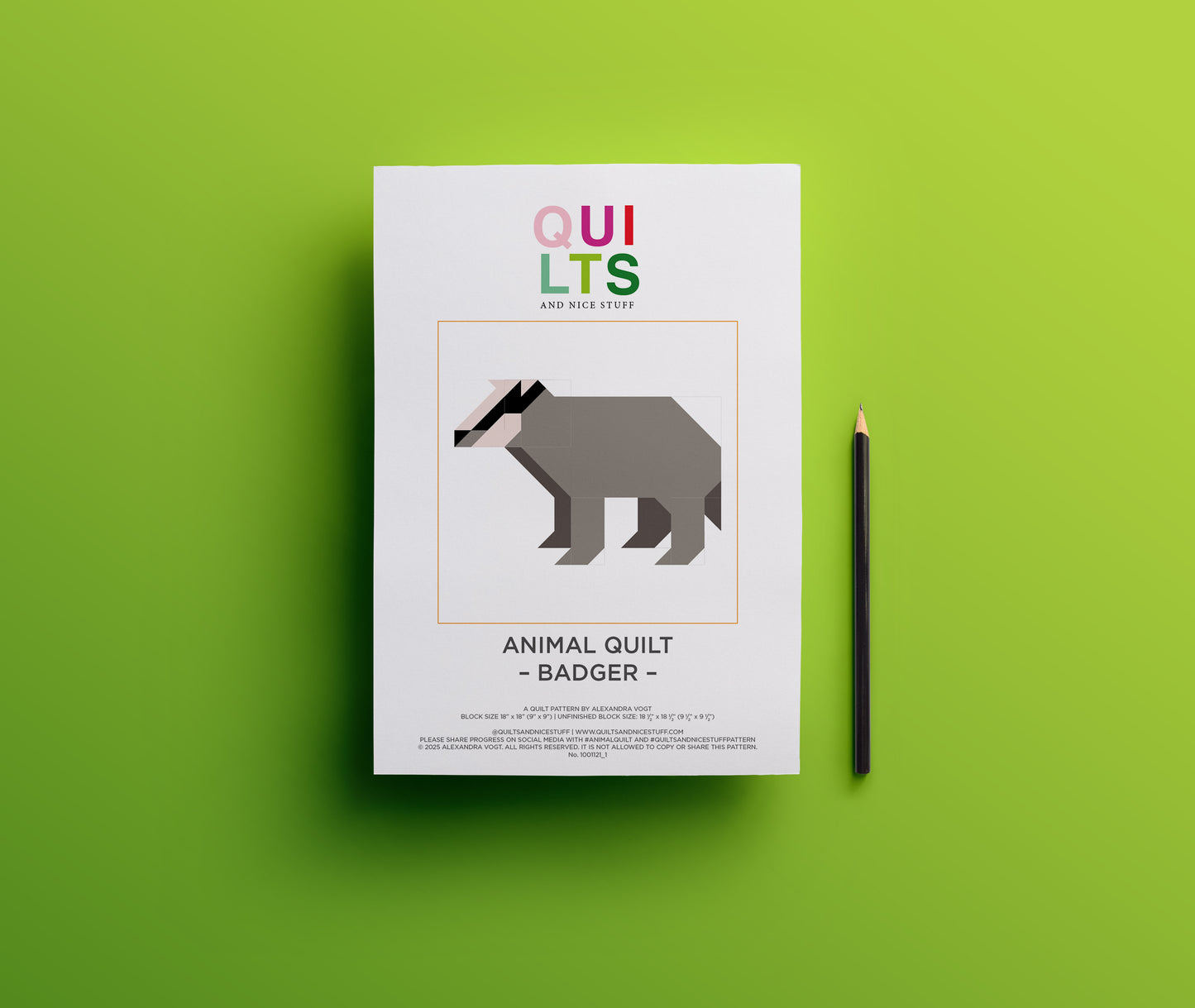 Dachs – PDF Quilt Block Anleitung