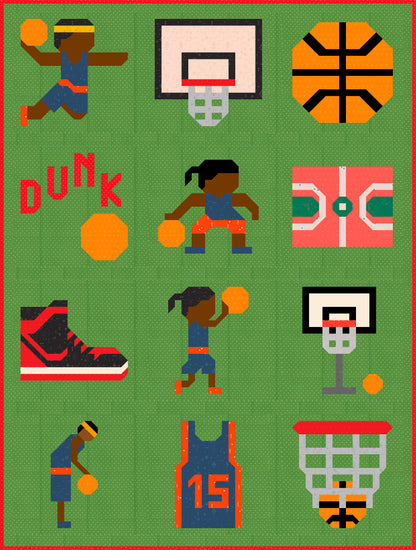Basketball Young Player – PDF Quilt Block Pattern