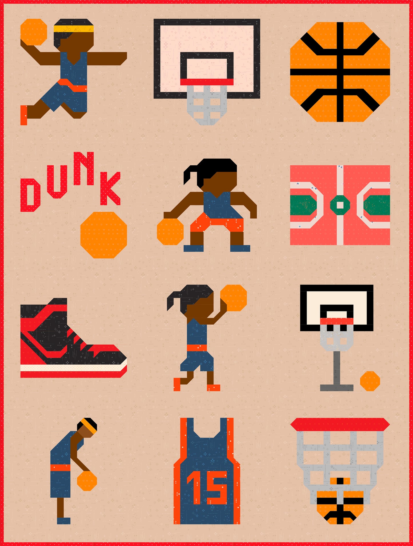 Basketball Young Player – PDF Quilt Block Pattern