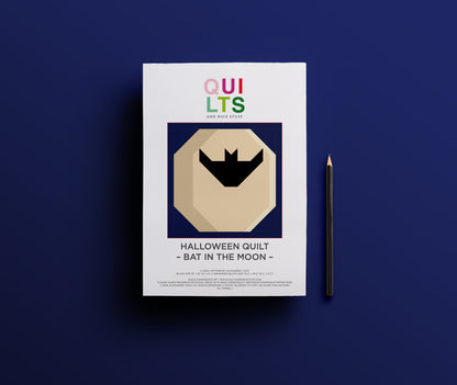 Bat in the Moon – PDF Quilt Block Pattern
