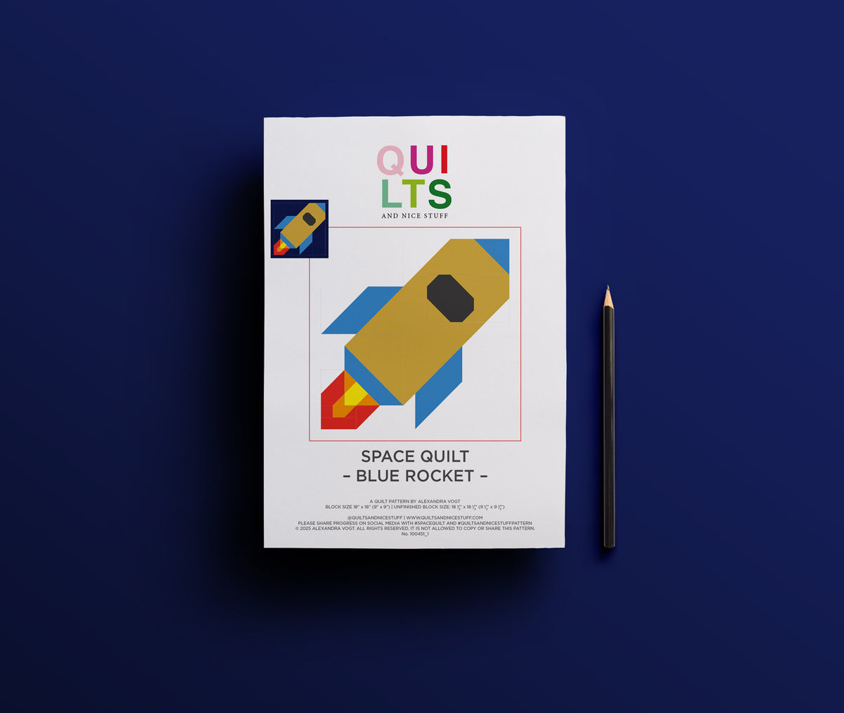 Blue Rocket – PDF Quilt Block Pattern