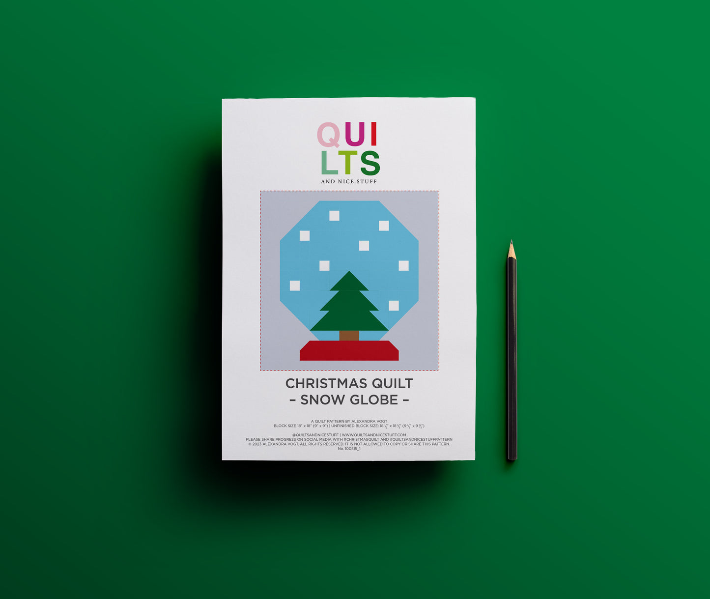 Snow Globe – PDF Quilt Block Pattern