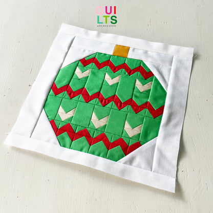 Weihnachtsbaumkugel 3 – PDF Quilt Block Anleitung