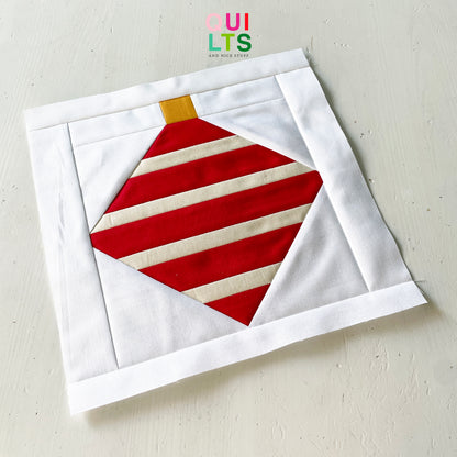 Weihnachtsbaumkugel 8 – PDF Quilt Block Anleitung