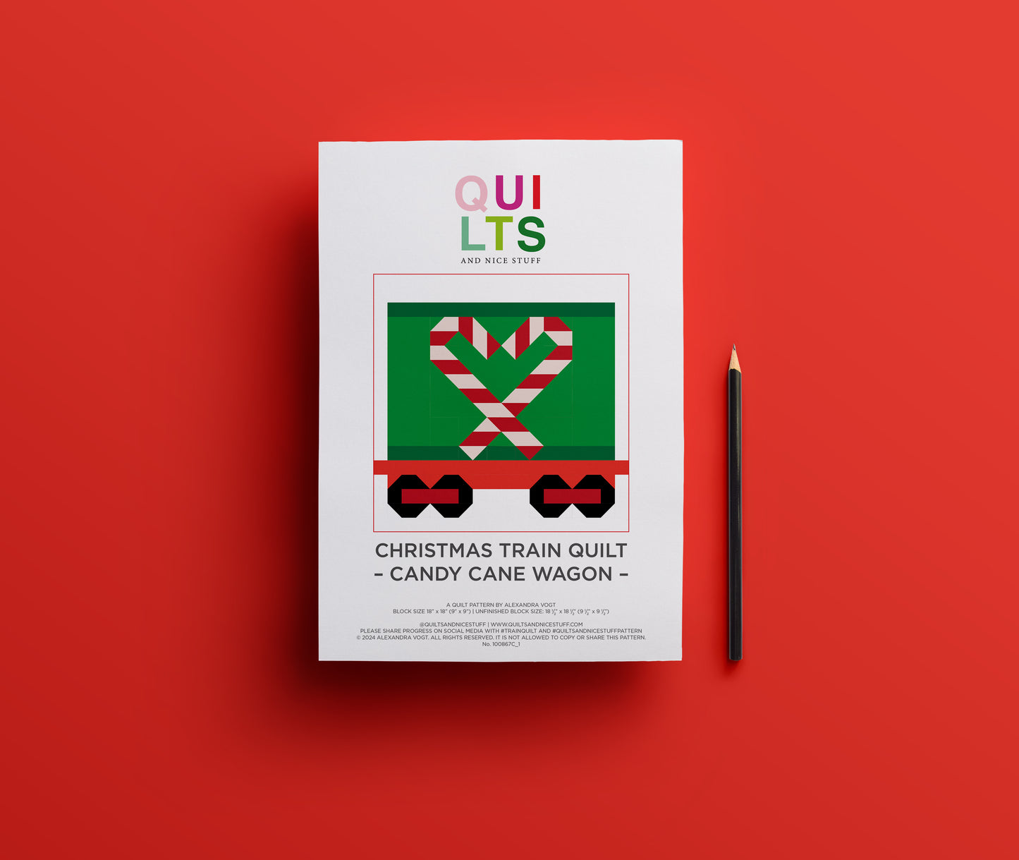 Zuckerstangenherz Waggon – PDF Quilt Block Anleitung