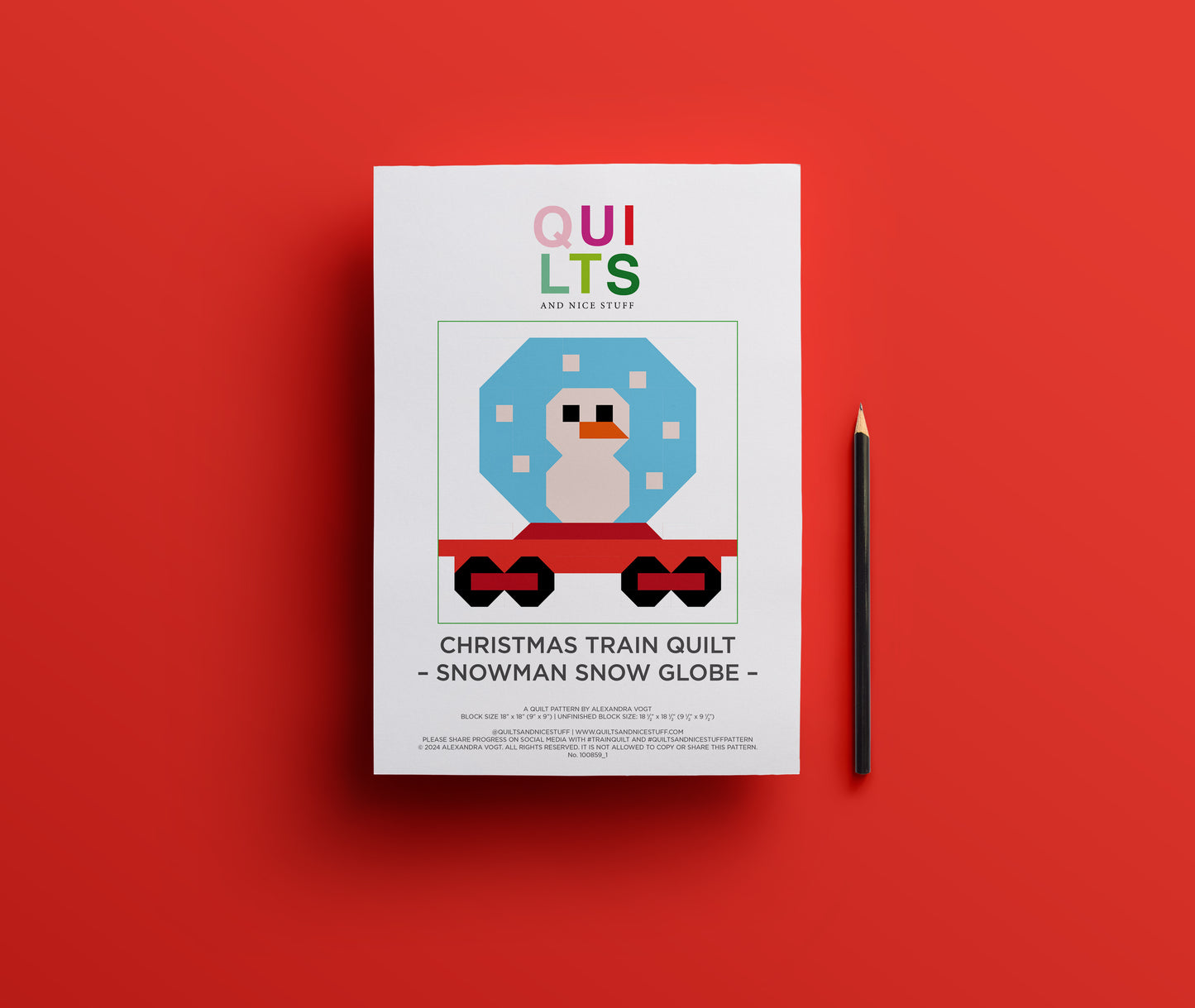 Snowman Snow Globe Wagon – PDF Quilt Block Pattern