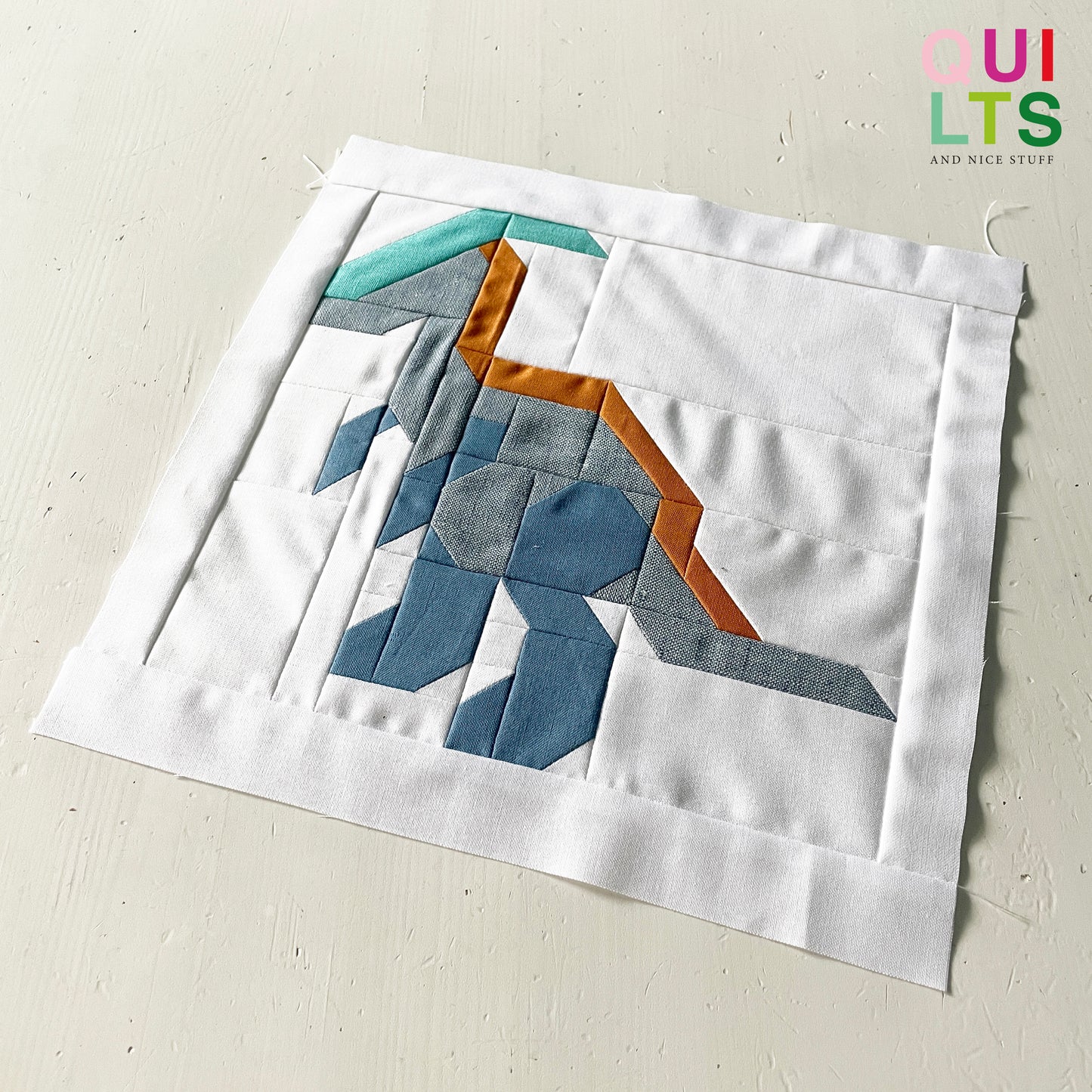 Parasaurolophus – PDF Quilt Block Anleitung