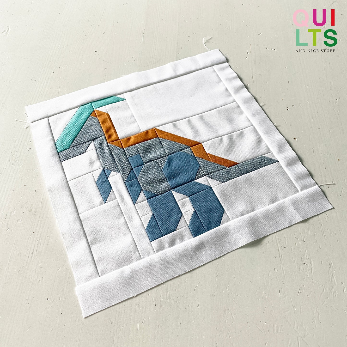 Parasaurolophus – PDF Quilt Block Anleitung