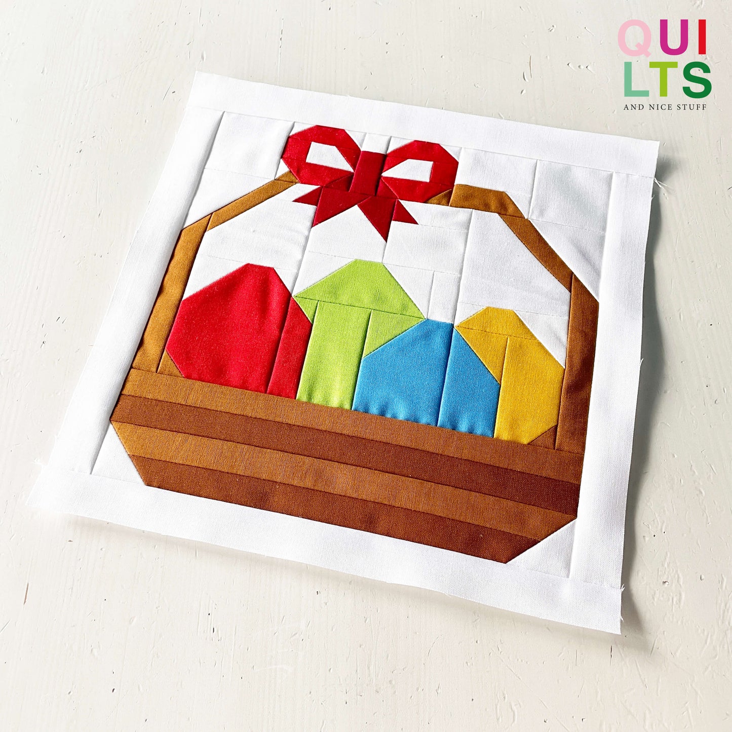 Korb mit Schleife  – PDF Quilt Block Anleitung