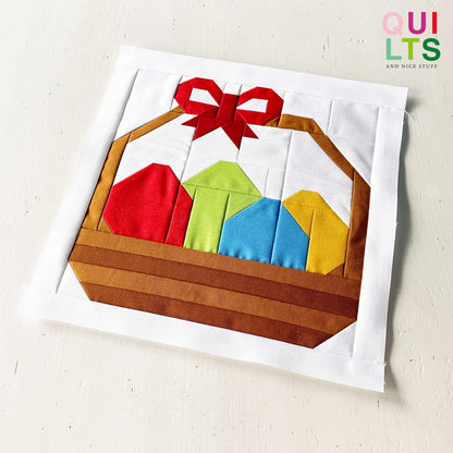 Korb mit Schleife  – PDF Quilt Block Anleitung