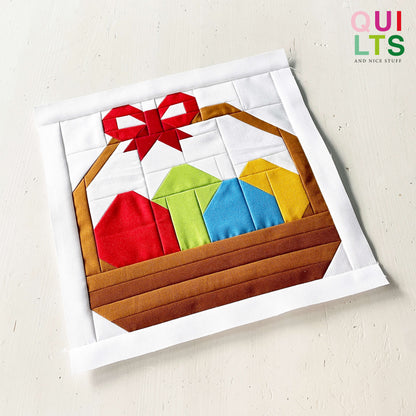 Korb mit Schleife  – PDF Quilt Block Anleitung