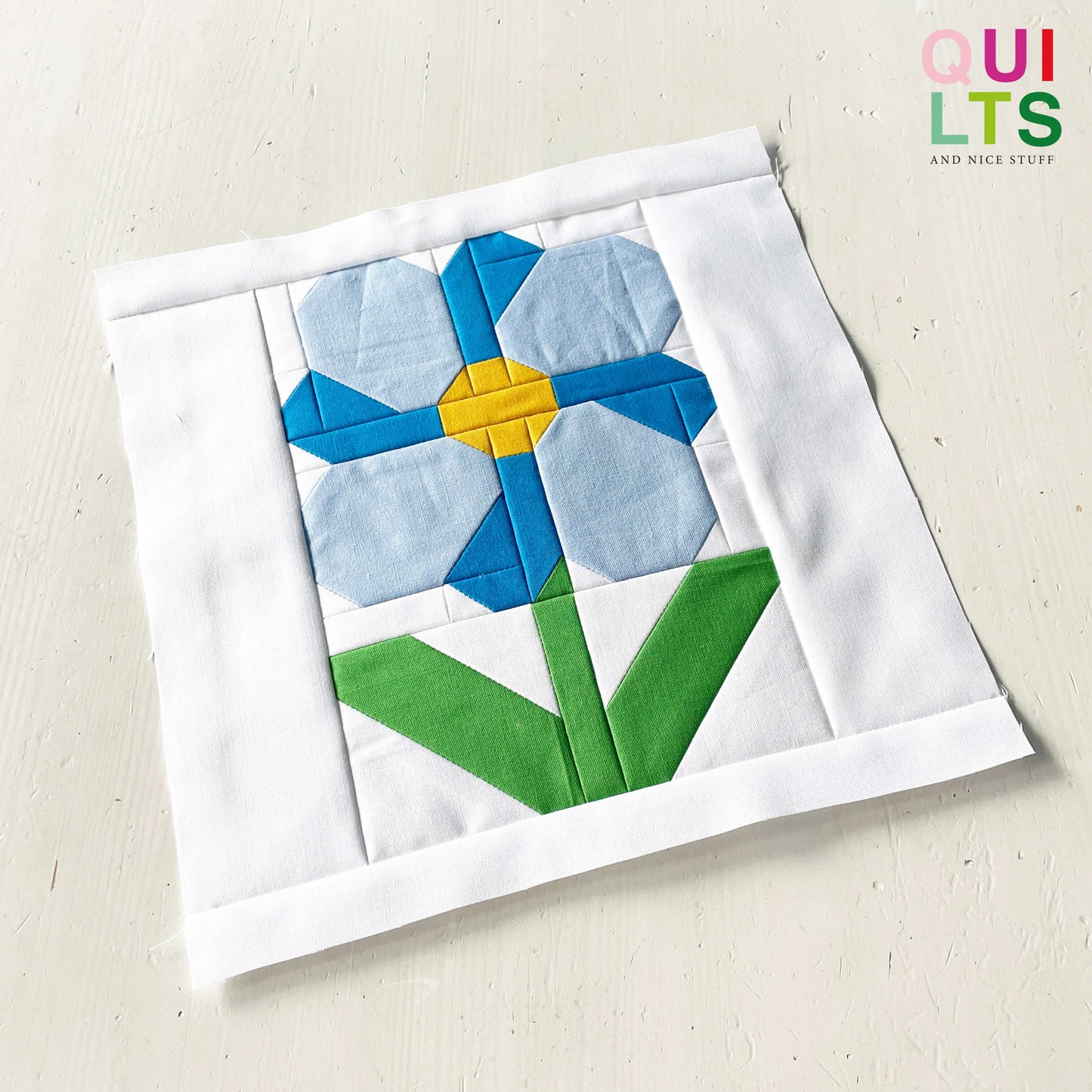 Blaue Blume – PDF Quilt Block Anleitung