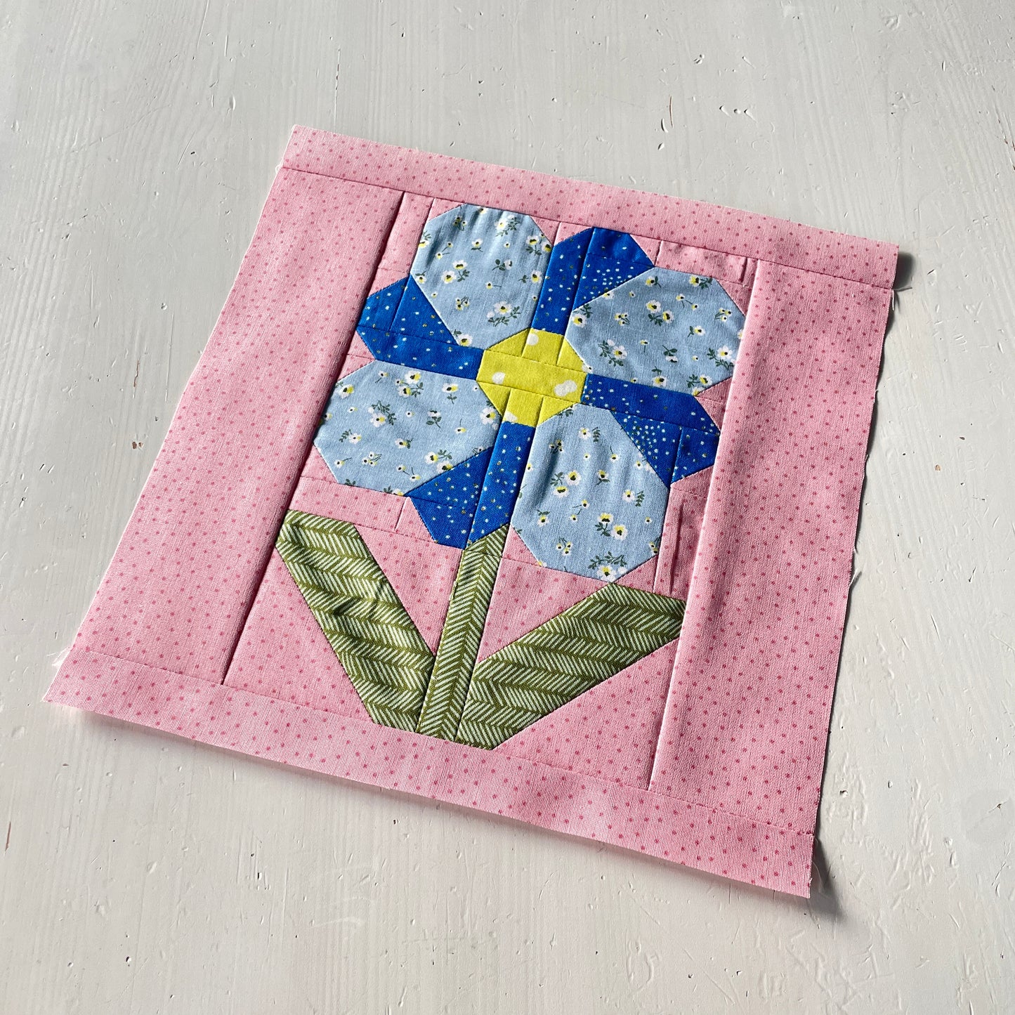 Blaue Blume – PDF Quilt Block Anleitung