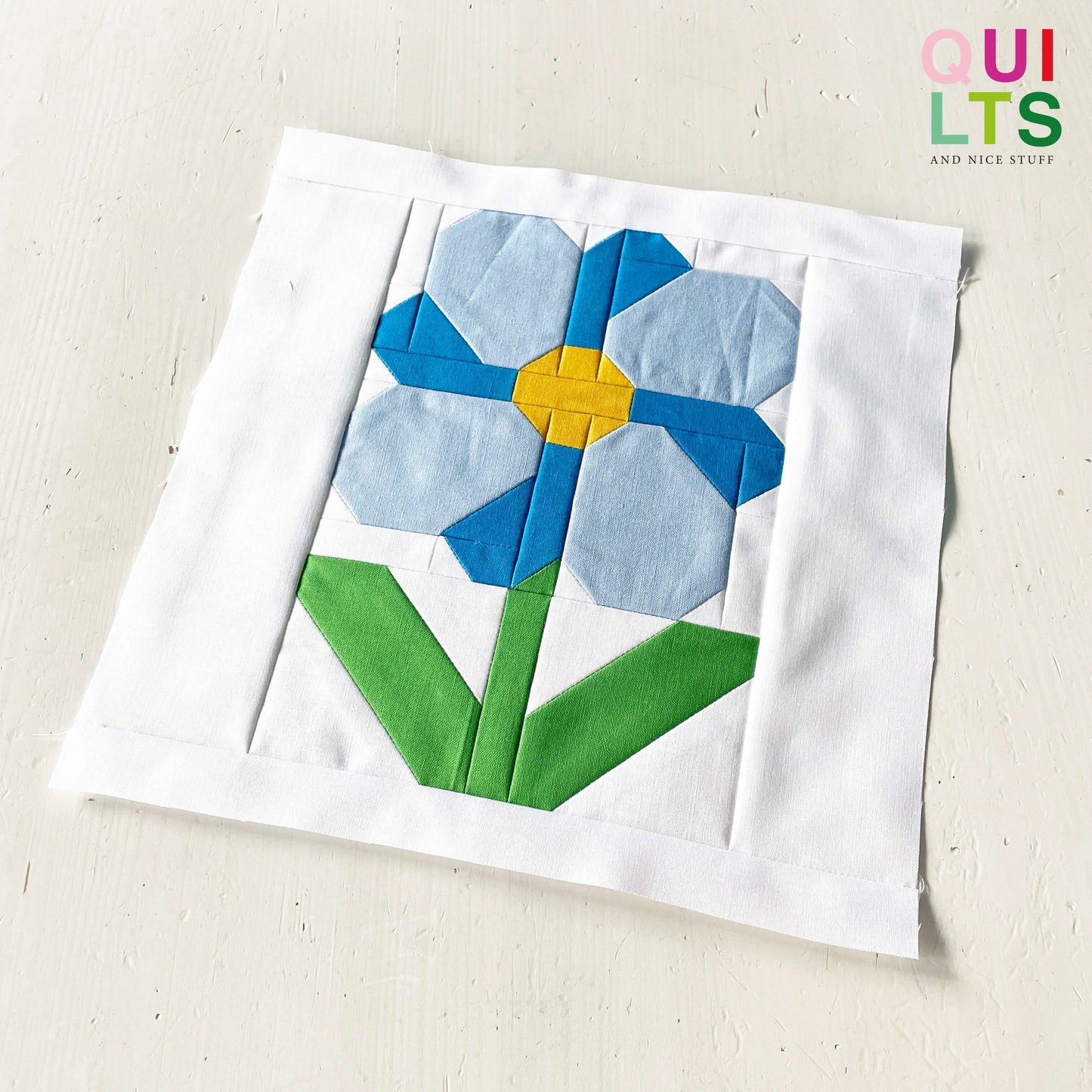 Blaue Blume – PDF Quilt Block Anleitung