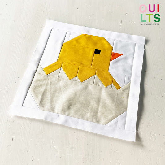 Küken in Eierschale – PDF Quilt Block Anleitung