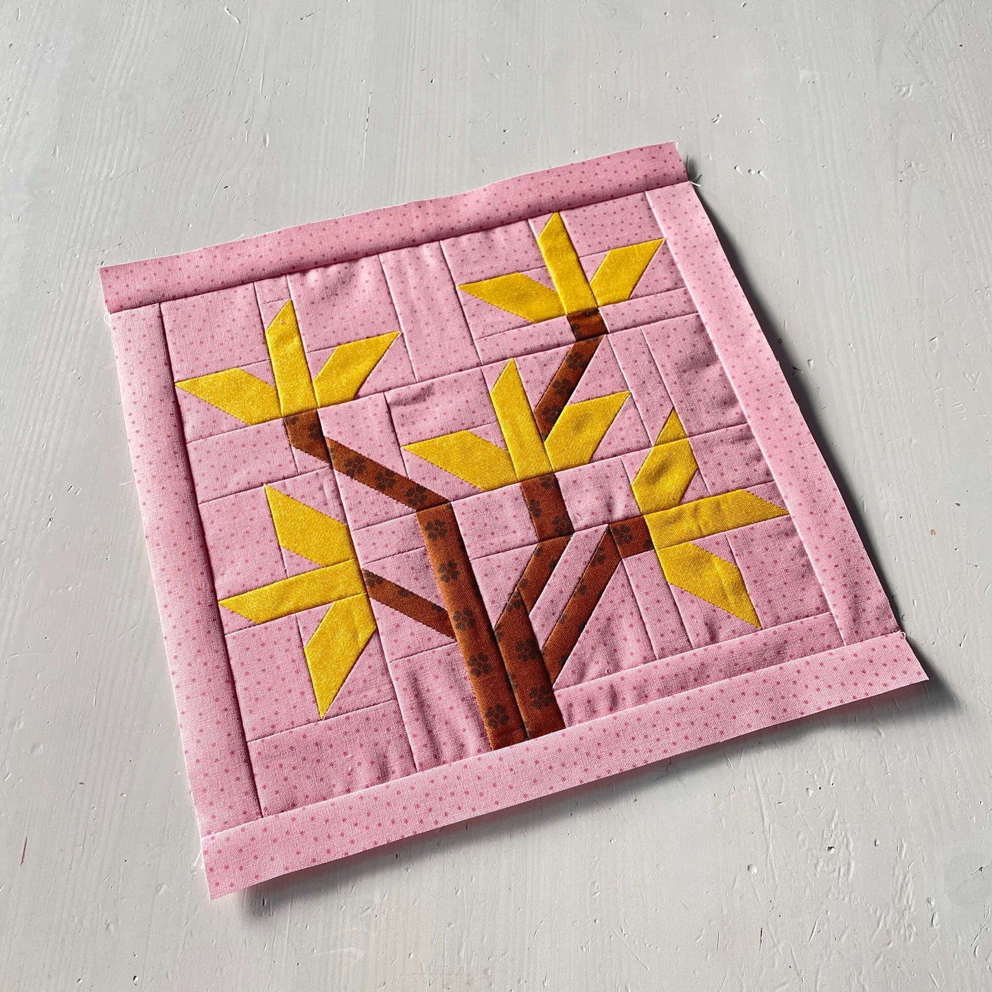 Forsythie – PDF Quilt Block Anleitung