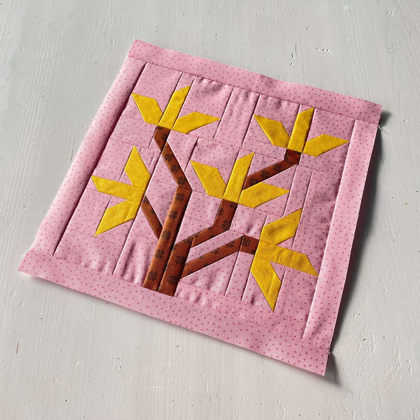 Forsythie – PDF Quilt Block Anleitung