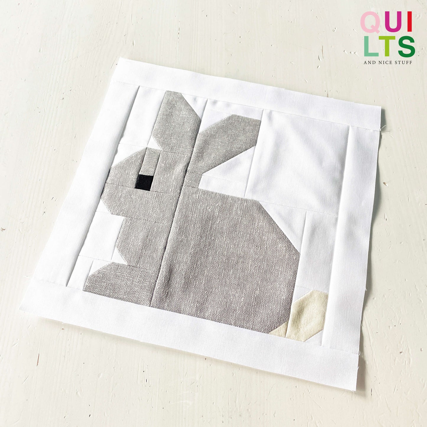 Grey Rabbit – PDF Quilt Block Pattern