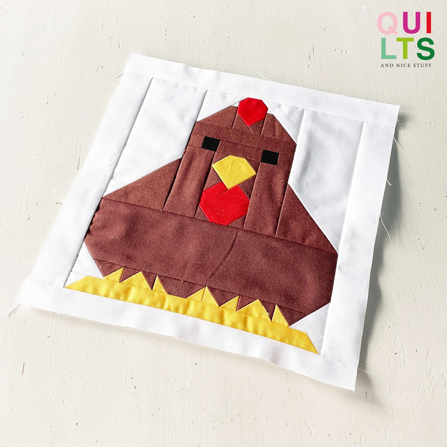 Hen on Straw – PDF Quilt Block Pattern