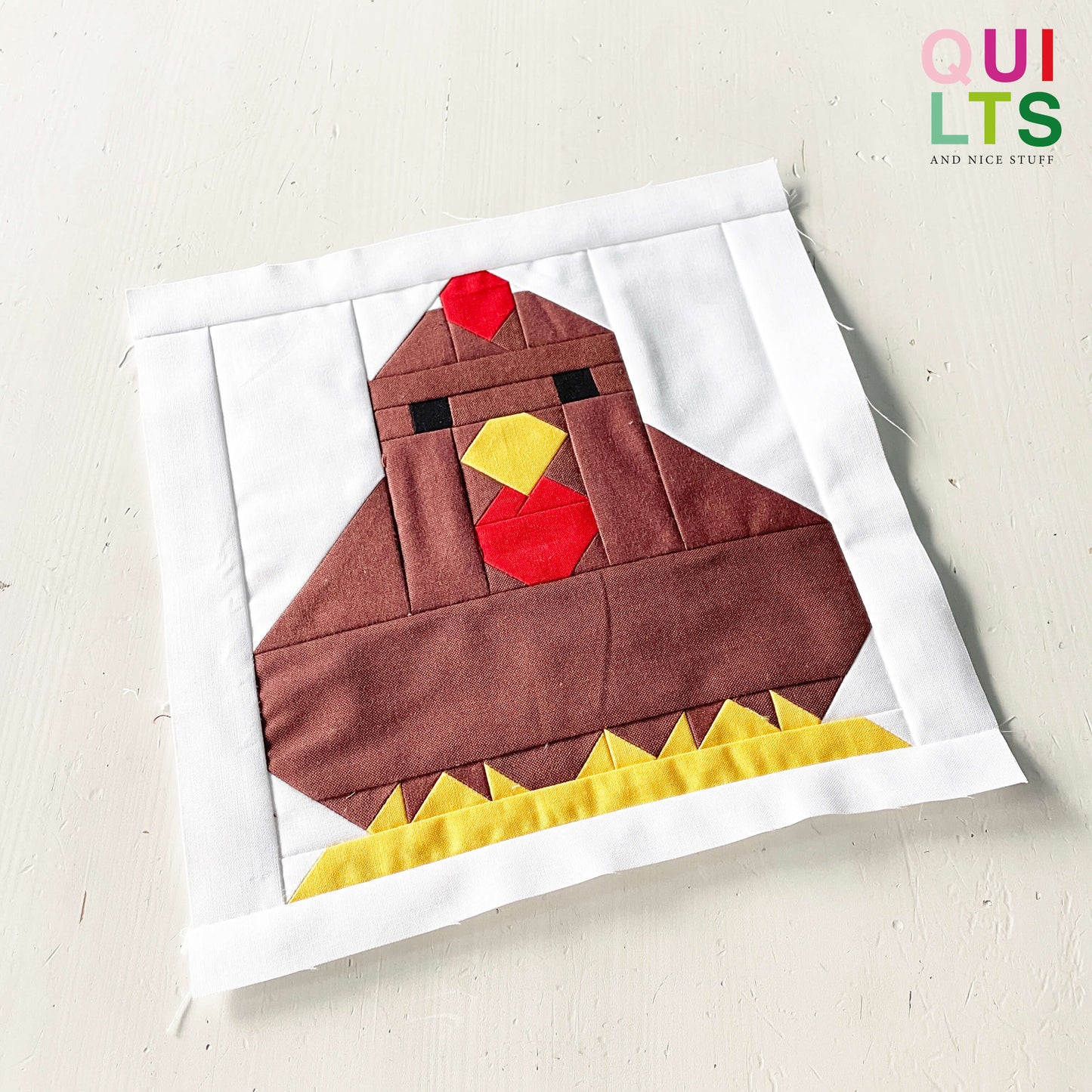 Hen on Straw – PDF Quilt Block Pattern
