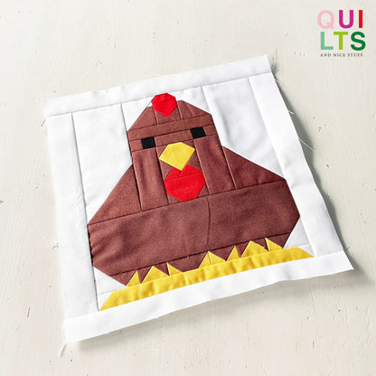 Hen on Straw – PDF Quilt Block Pattern