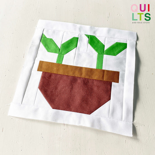 Pflanzensetzlinge – PDF Quilt Block Anleitung