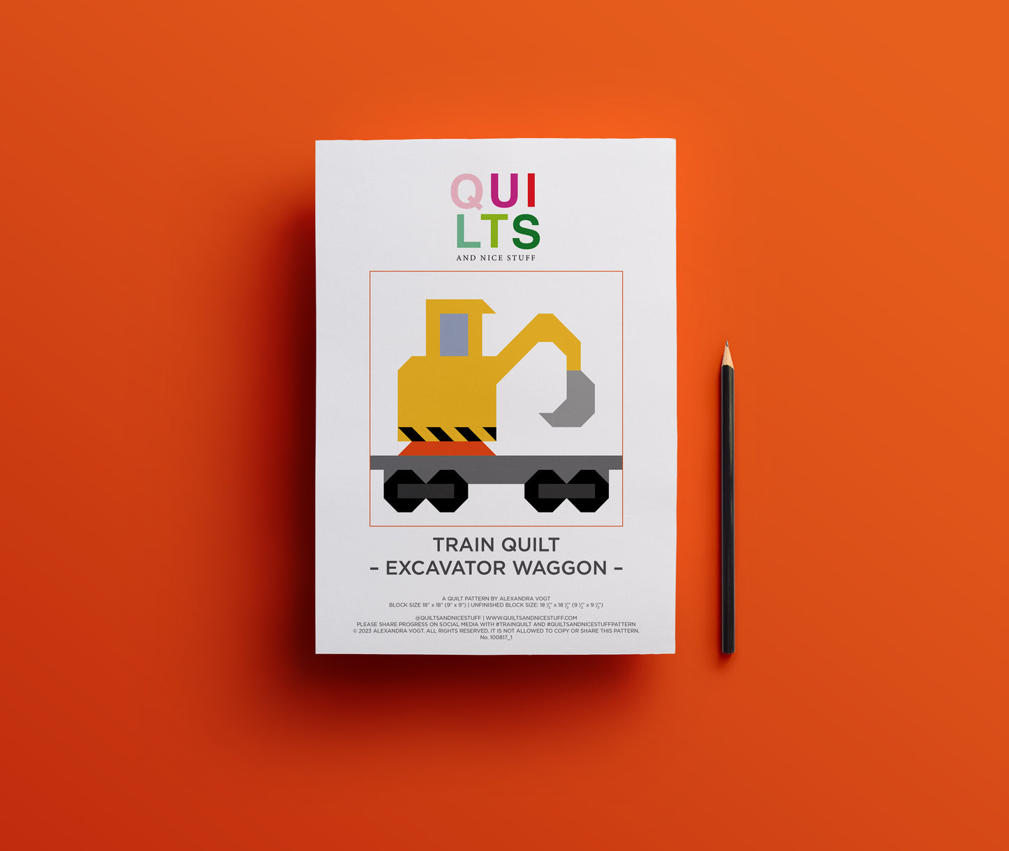 Baggerwaggon – PDF Quilt Block Anleitung