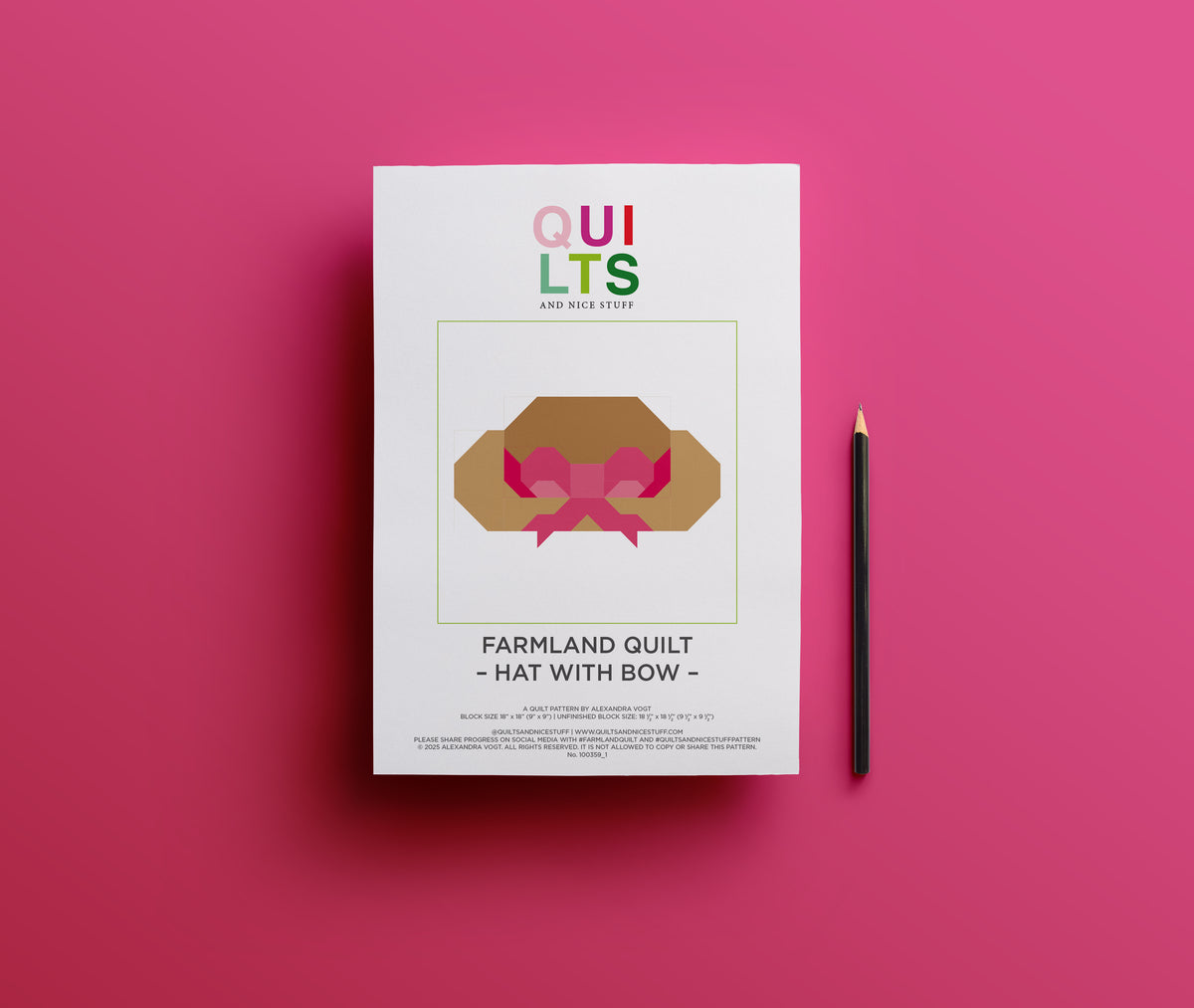 Hut mit Schleife – PDF Quilt Block Anleitung