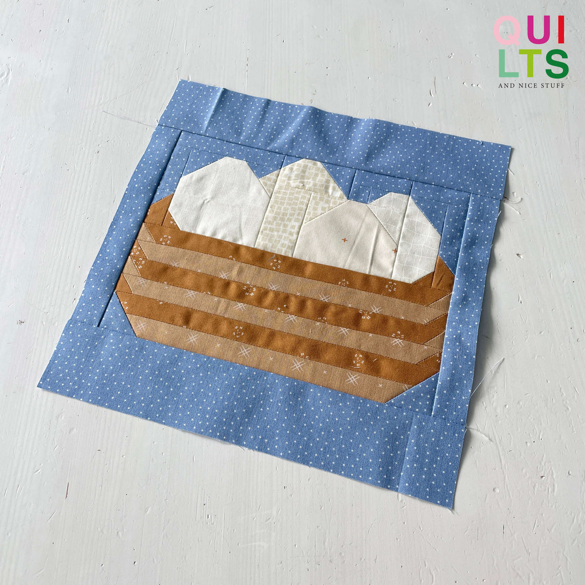 Korb mit Eiern – PDF Quilt Block Anleitung