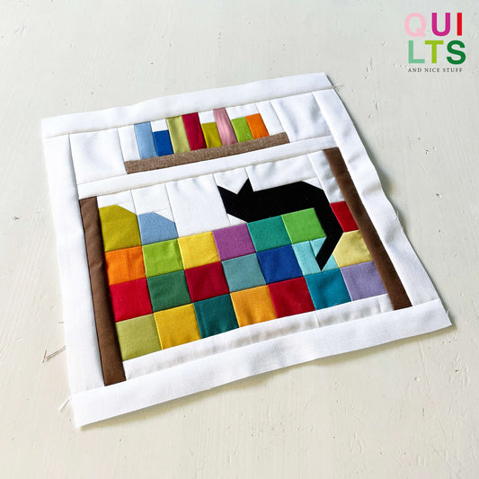 Bed with Quilt – PDF Quilt Block Pattern