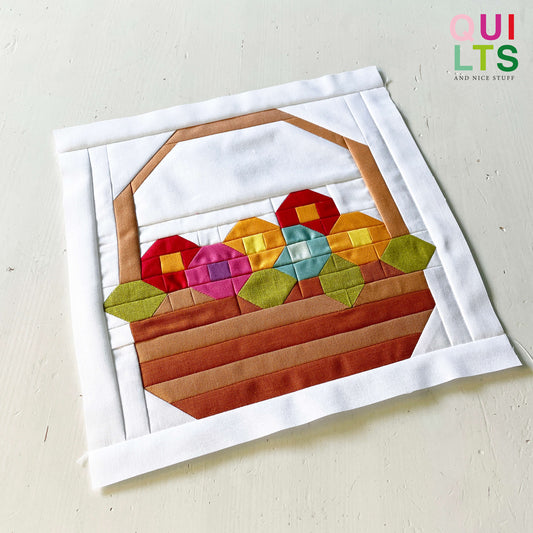 Flower Basket – PDF Quilt Block Pattern
