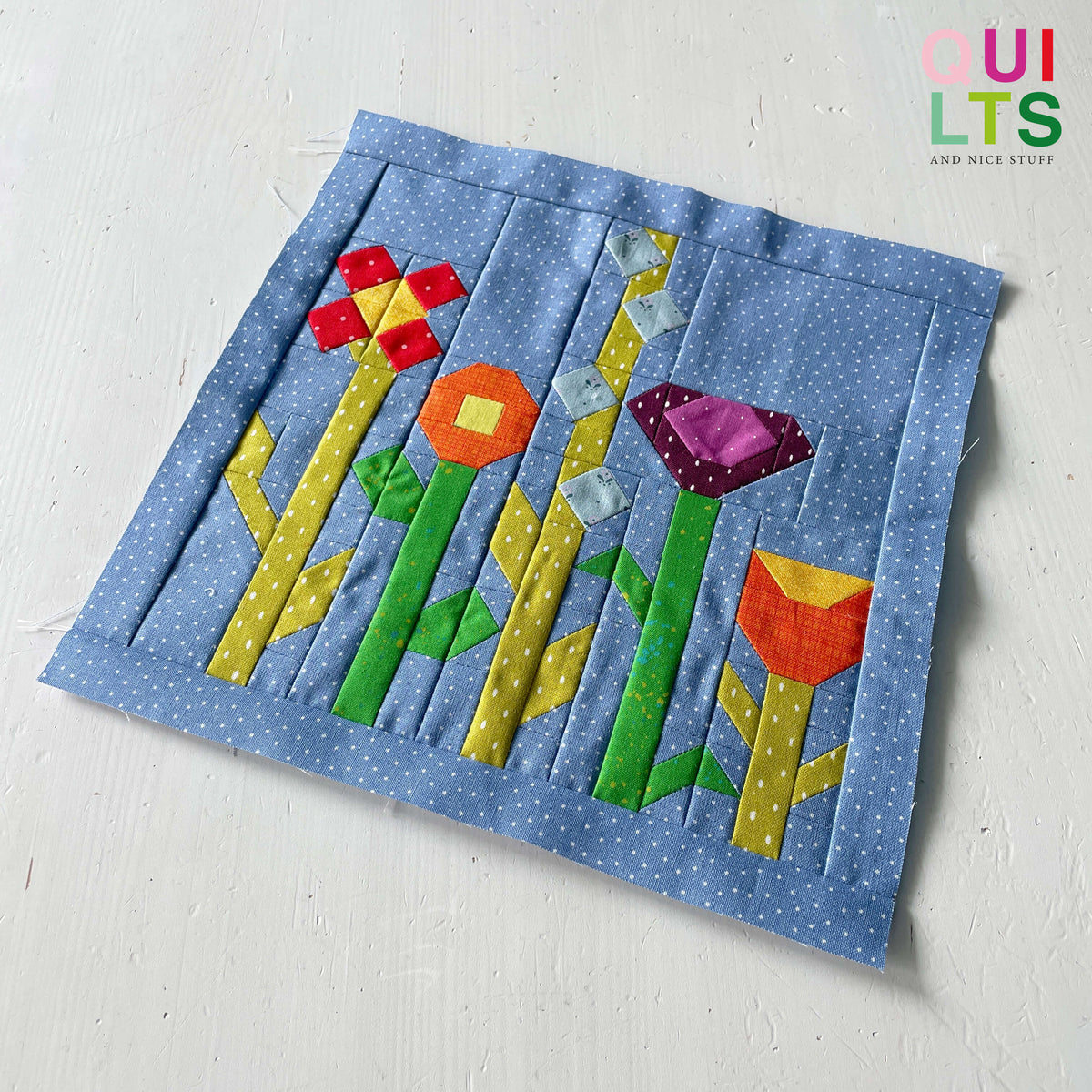 Blumenwiese – PDF Quilt Block Anleitung