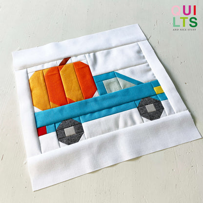 Pick-up mit Kürbis – PDF Quilt Block Anleitung