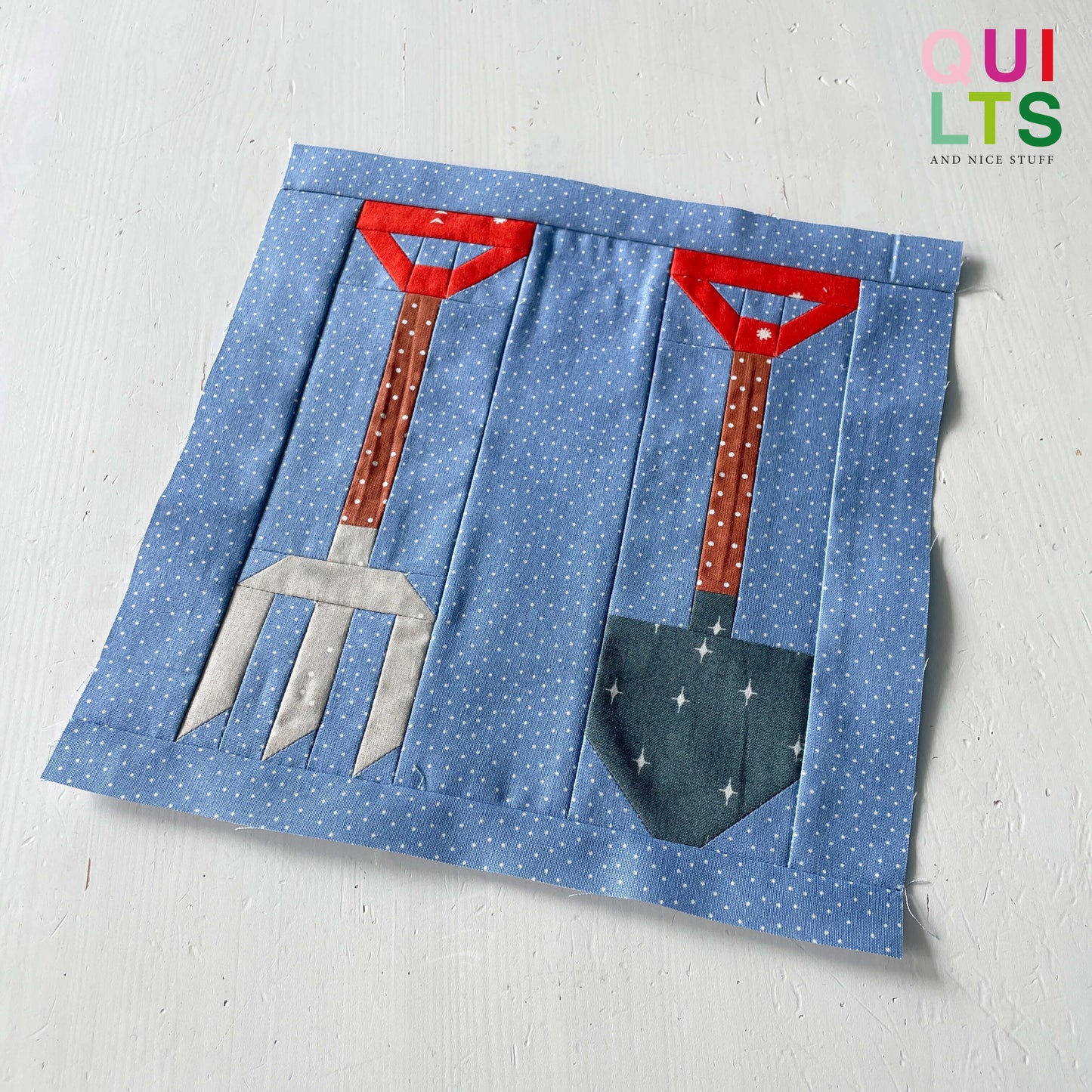 Mistgabel und Schaufel – PDF Quilt Block Anleitung