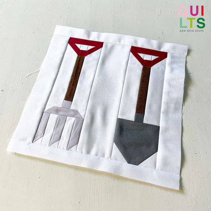 Mistgabel und Schaufel – PDF Quilt Block Anleitung