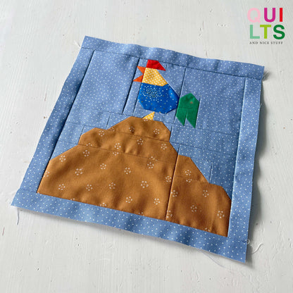 Hahn auf dem Misthaufen – PDF Quilt Block Anleitung
