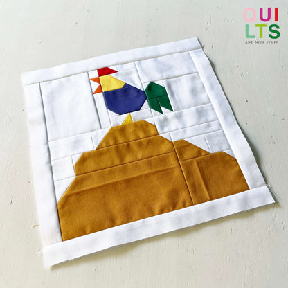 Hahn auf dem Misthaufen – PDF Quilt Block Anleitung