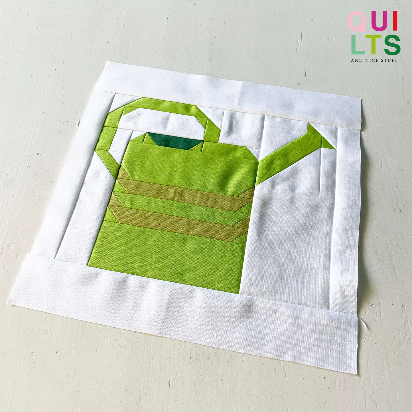 Watering Can – PDF Quilt Block Pattern