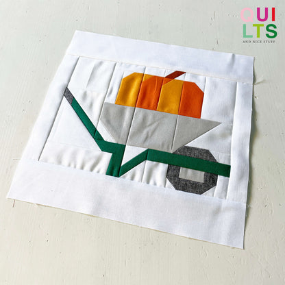 Schubkarre mit Kürbis – PDF Quilt Block Anleitung