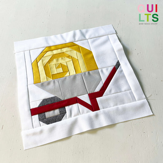 Wheelbarrow with Hay Roll – PDF Quilt Block Pattern