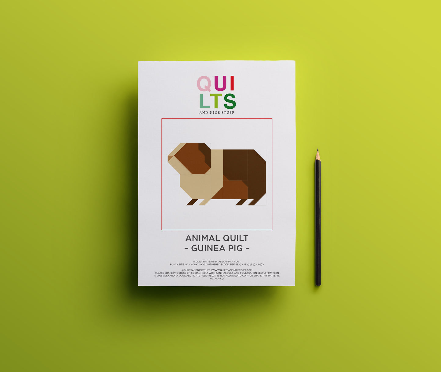Meerschweinchen – PDF Quilt Block Anleitung