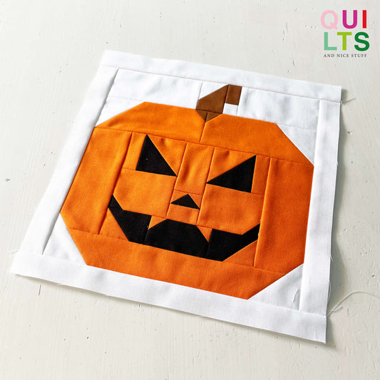 Angry Pumpkin – PDF Quilt Block Pattern
